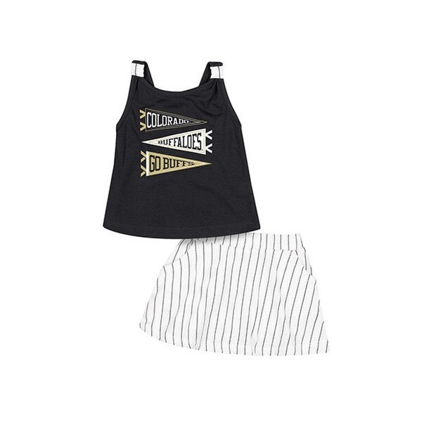 infant-colorado-buffaloes-two-piece-set-with-a-black-tank-and-black-and-white-striped-skirt
